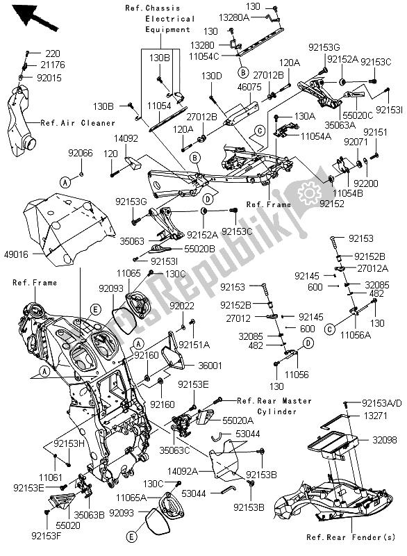 Todas as partes de Acessórios De Quadro do Kawasaki ZZR 1400 ABS 2012