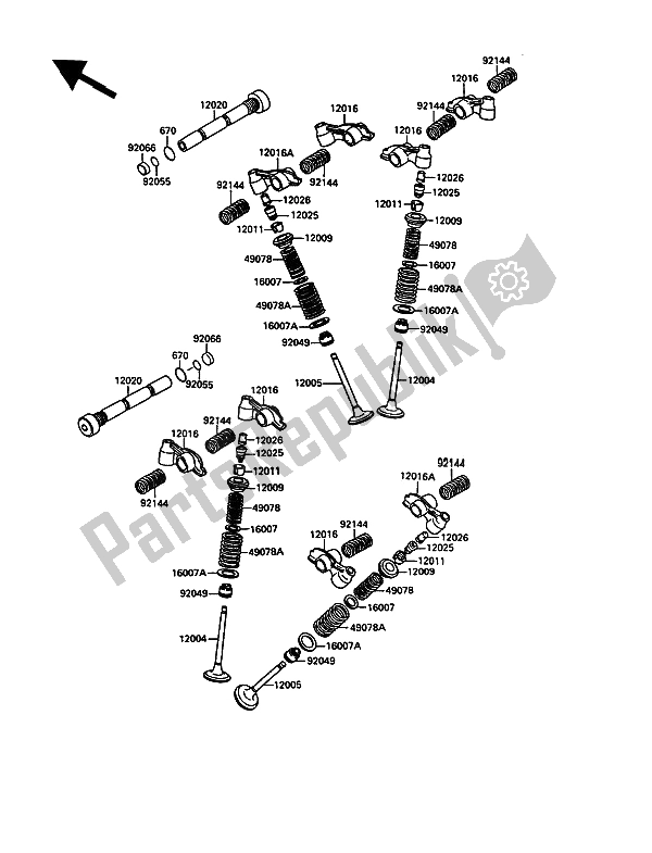 Todas las partes para Válvula de Kawasaki VN 15 1500 1990