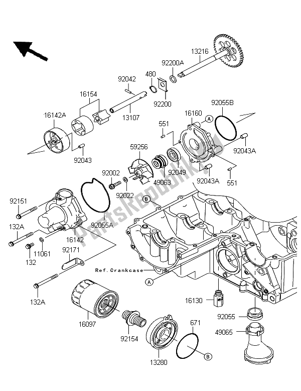 Todas las partes para Bomba De Aceite de Kawasaki Z 750R ABS 2011