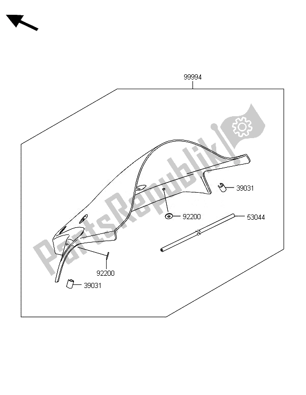 Tutte le parti per il Accessorio (parabrezza) del Kawasaki Ninja ZX 10R ABS 1000 2014