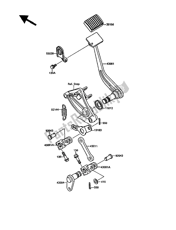 Tutte le parti per il Pedale Del Freno del Kawasaki VN 15 1500 1991