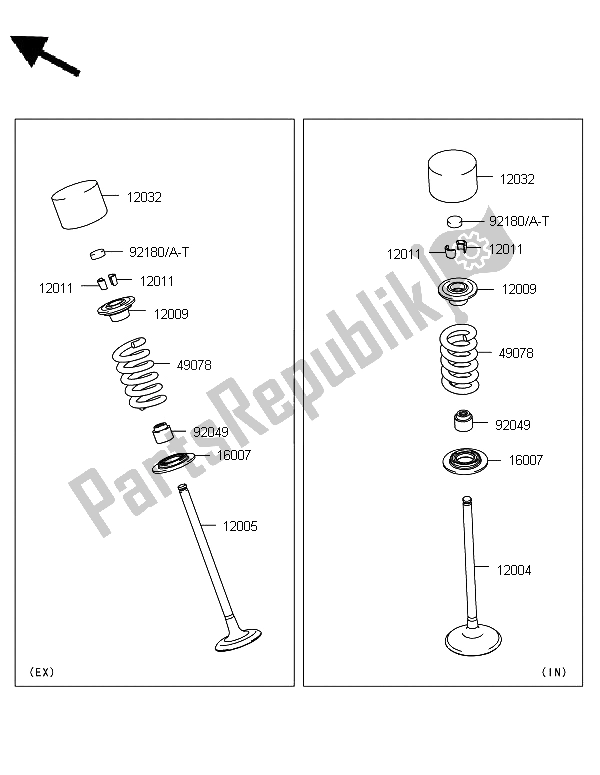 All parts for the Valve(s) of the Kawasaki Versys 1000 2012