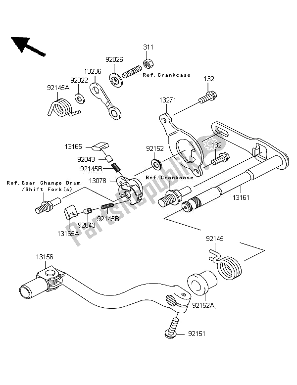 Toutes les pièces pour le Mécanisme De Changement De Vitesse du Kawasaki KX 250 2007