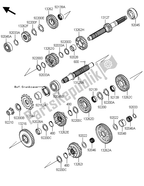 Toutes les pièces pour le Transmission du Kawasaki ZZR 1400 ABS 2014