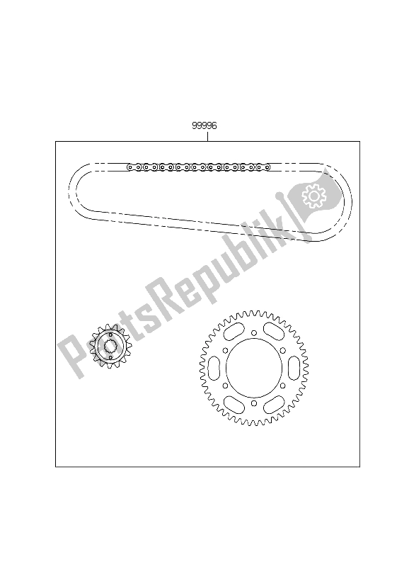 All parts for the Chain Kit of the Kawasaki GPZ 500S 1995