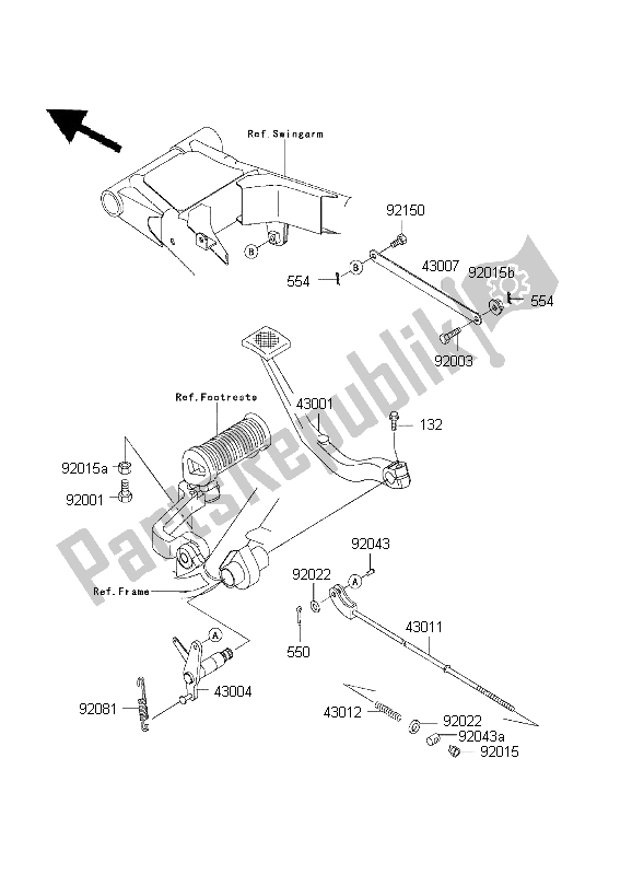 Todas las partes para Pedal De Freno de Kawasaki W 650 1999