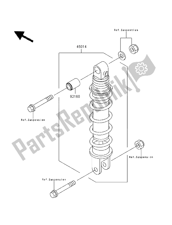 All parts for the Shock Absorber of the Kawasaki ZXR 400 1999