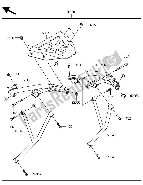 Alle onderdelen voor de Accessoire (beugel Topkoffer) van de Kawasaki ER 6F 650 2014