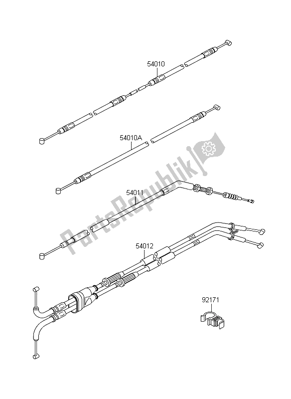 Toutes les pièces pour le Câbles du Kawasaki Z 1000 2009