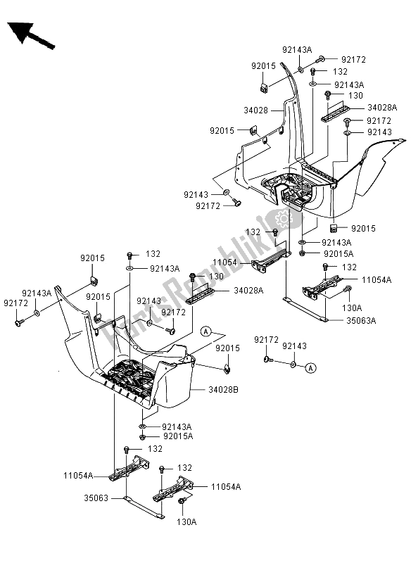 All parts for the Footrests of the Kawasaki KVF 750 4X4 2009