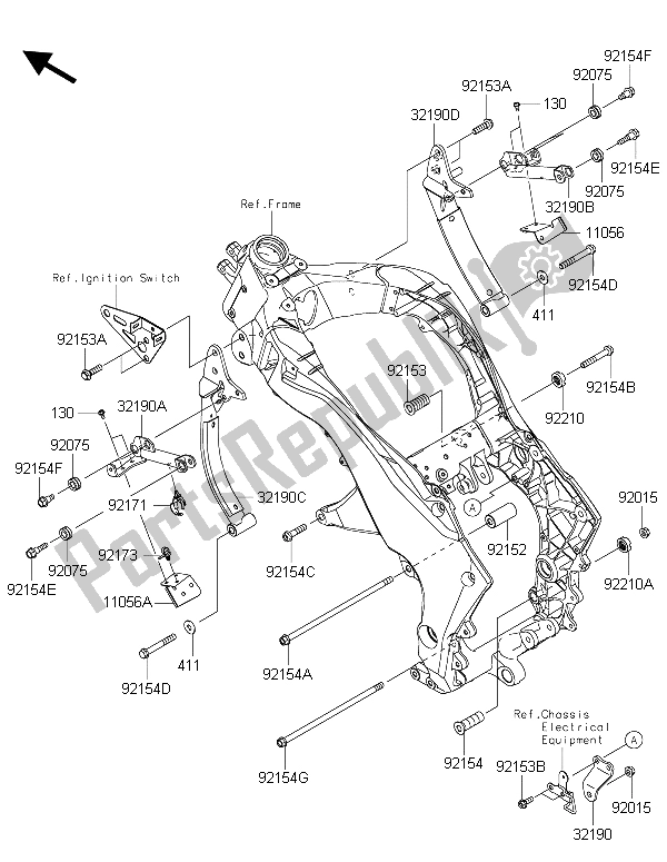 Todas las partes para Montaje Del Motor de Kawasaki Z 1000 SX ABS 2015
