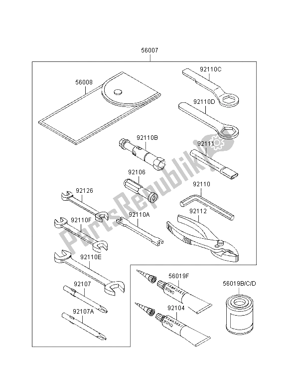 Todas las partes para Herramientas De Propietarios de Kawasaki VN 800 1996