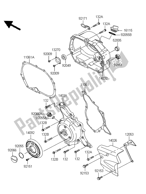 Tutte le parti per il Coperchio Del Motore del Kawasaki KLX 110 2011