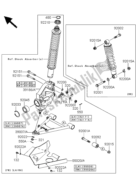 Wszystkie części do Zawieszenie Kawasaki KVF 360 4X4 2003