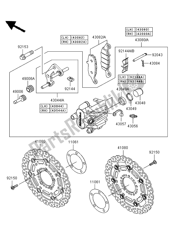 Toutes les pièces pour le Frein Avant du Kawasaki Versys 650 2009