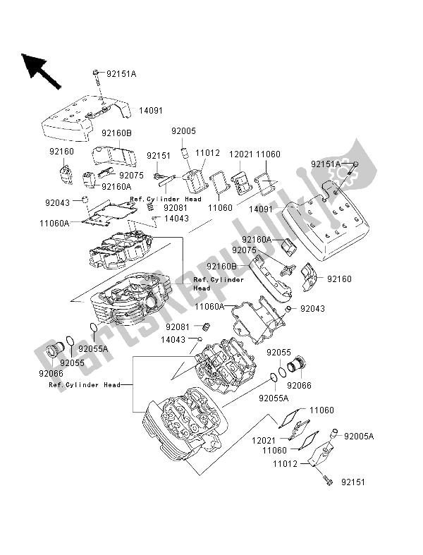 Toutes les pièces pour le Le Couvre-culasse du Kawasaki VN 1500 Drifter 1999