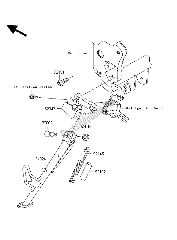 Todas as partes de Ficar do Kawasaki Z 750 2004