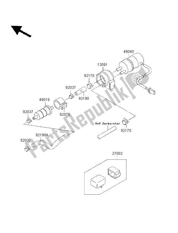 Todas las partes para Bomba De Combustible de Kawasaki Ninja ZX 6R 600 1996