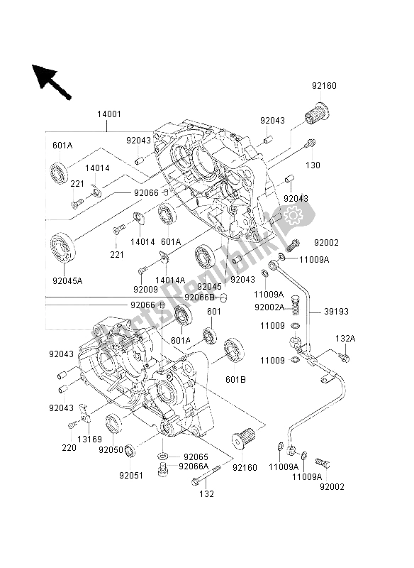 Todas as partes de Bloco Do Motor do Kawasaki Eliminator 125 2000