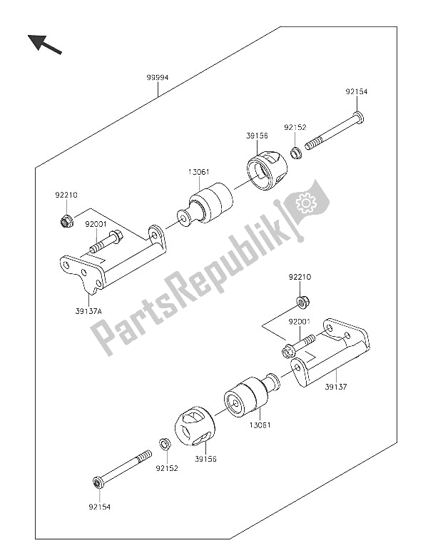 Todas las partes para Accesorio (protector Del Motor) de Kawasaki Z 300 2016