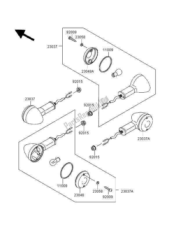 Tutte le parti per il Indicatori Di Direzione del Kawasaki Zephyr 1100 1995