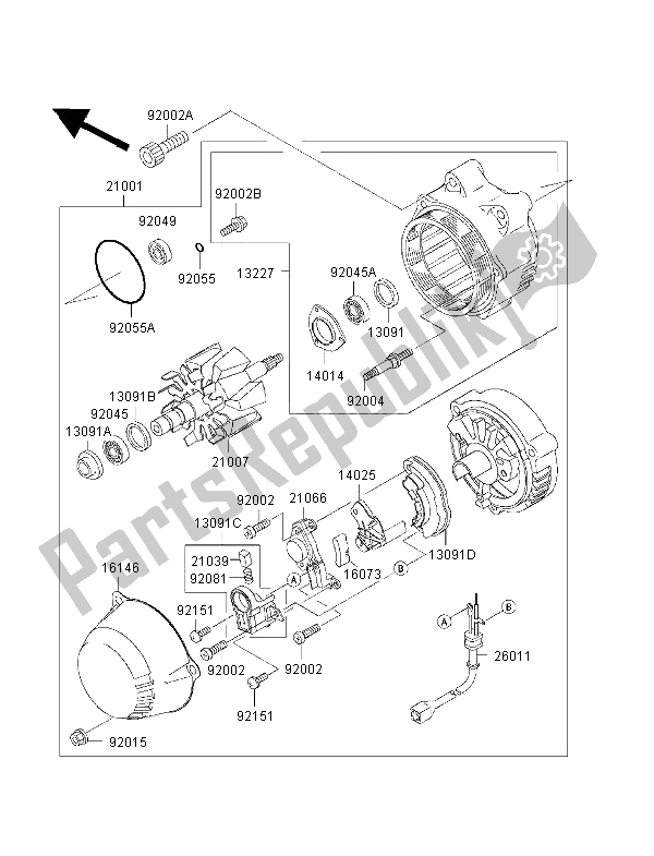 Todas las partes para Generador de Kawasaki ZRX 1100 1998