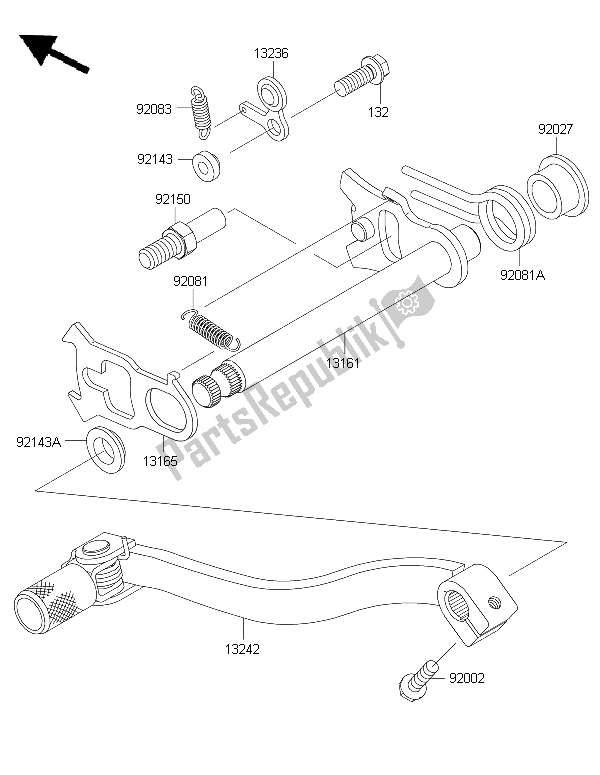 Alle onderdelen voor de Schakelmechanisme van de Kawasaki KX 85 SW 2015