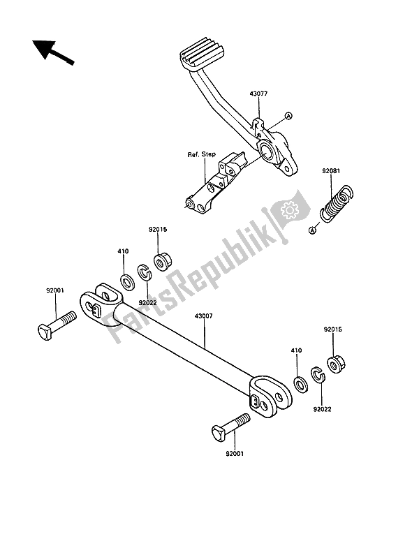 Tutte le parti per il Pedale Del Freno del Kawasaki 1000 GTR 1989