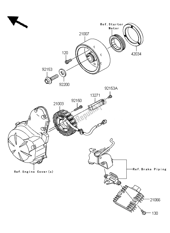 Todas las partes para Generador de Kawasaki ER 6N ABS 650 2010