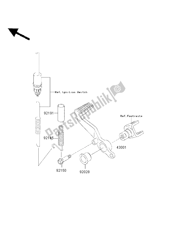 Tutte le parti per il Pedale Del Freno del Kawasaki Ninja ZX 9R 900 2002