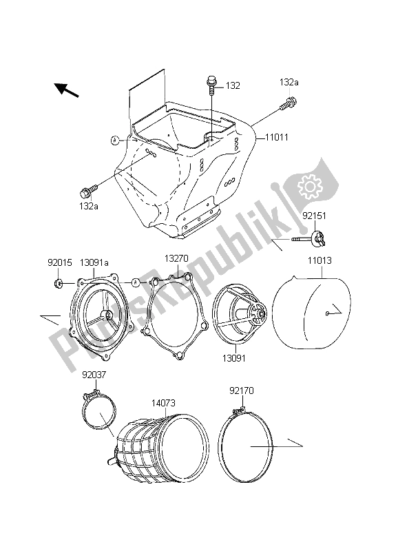 Alle onderdelen voor de Luchtfilter van de Kawasaki KX 80 SW LW 1998