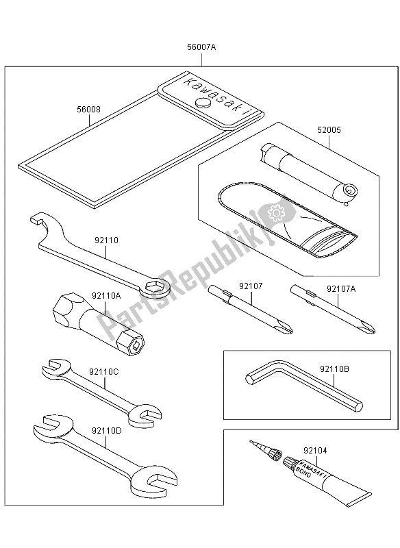 All parts for the Owners Tools of the Kawasaki KLF 300 2003