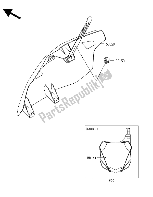 All parts for the Accessory of the Kawasaki KX 450 2013