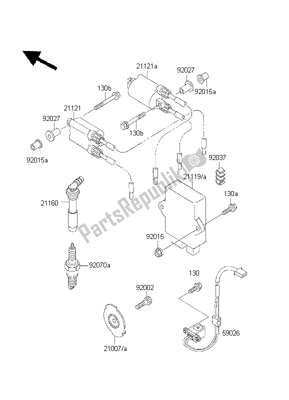 Tutte le parti per il Sistema Di Accensione del Kawasaki ZZ R 600 1999