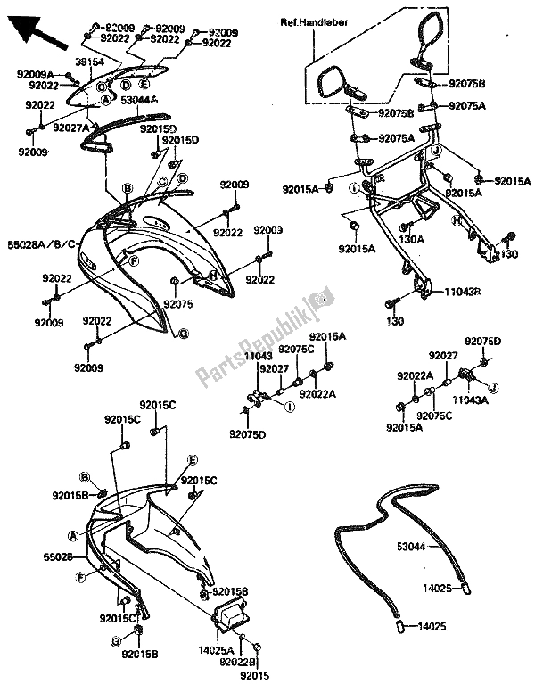 Todas las partes para Cubierta de Kawasaki GPZ 1100 1985