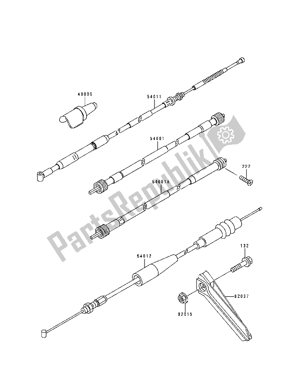 Tutte le parti per il Cavo del Kawasaki KDX 200 1992