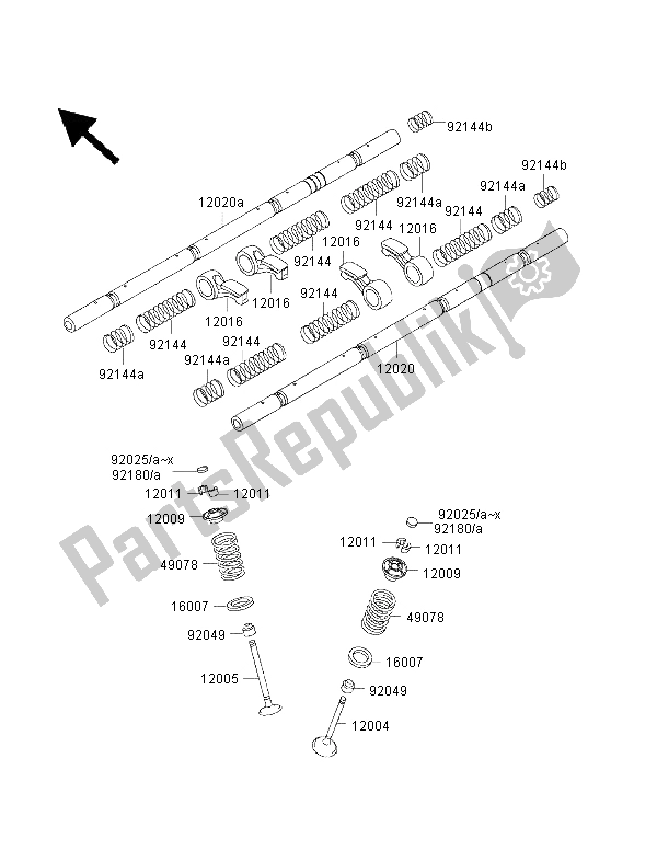 All parts for the Valve of the Kawasaki ZRX 1100 1999