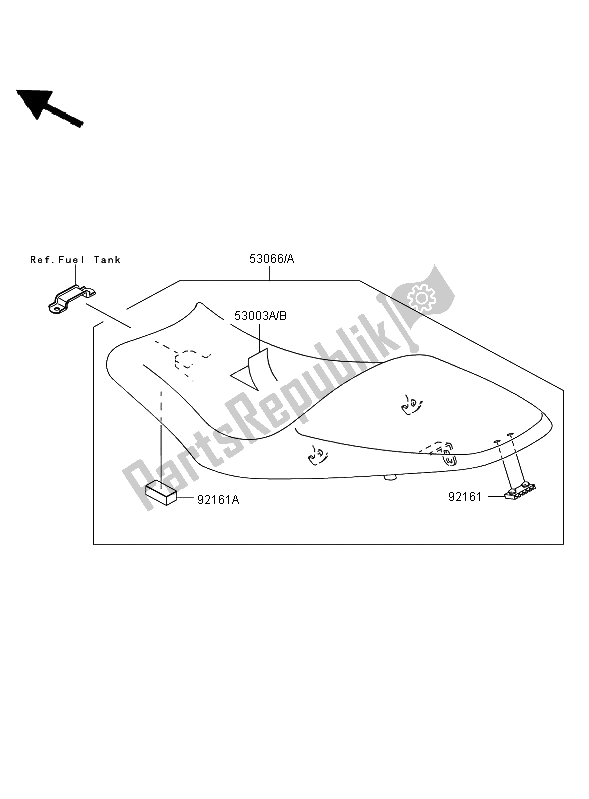 Alle onderdelen voor de Stoel van de Kawasaki ER 6F ABS 650 2006