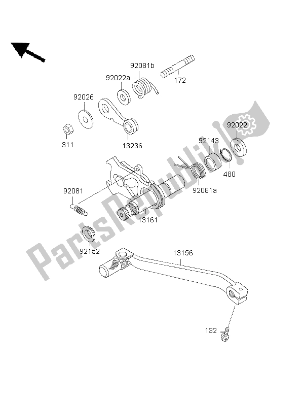 Alle onderdelen voor de Schakelmechanisme van de Kawasaki KLX 650R 1999