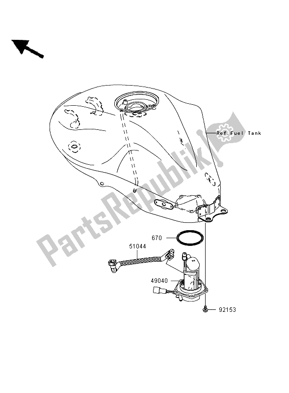 Wszystkie części do Pompa Paliwowa Kawasaki ER 6N ABS 650 2008