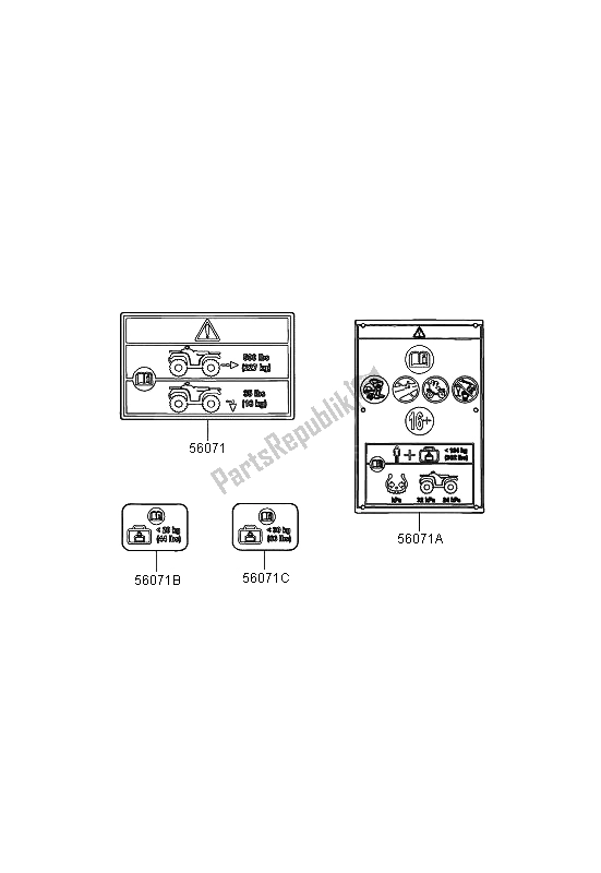 All parts for the Labels (eu) of the Kawasaki KVF 300 2012