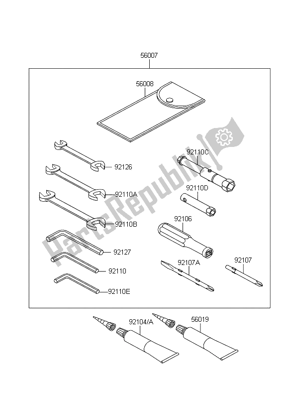 Alle onderdelen voor de Eigenaars Tools van de Kawasaki 1400 GTR 2009