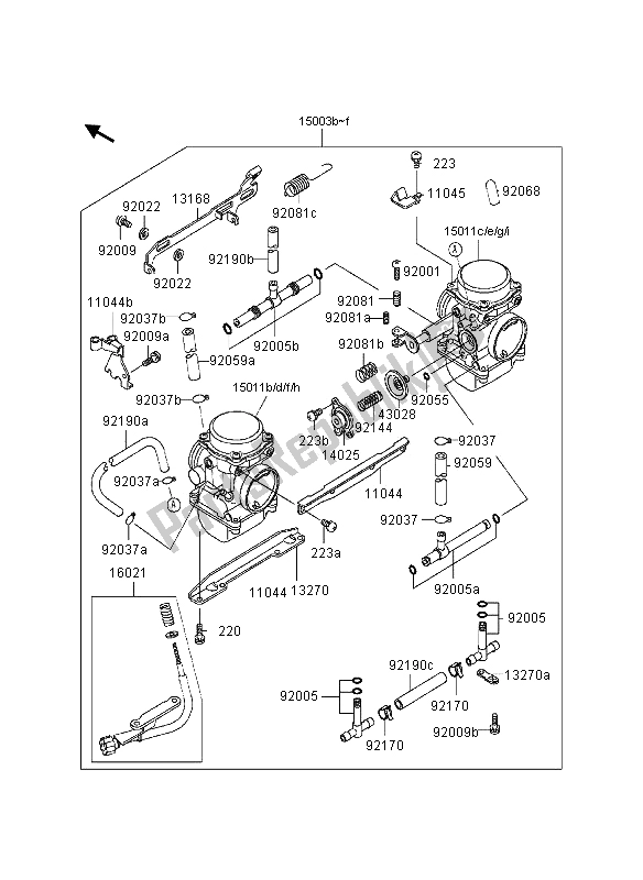 Tutte le parti per il Carburatore del Kawasaki KLE 500 1997