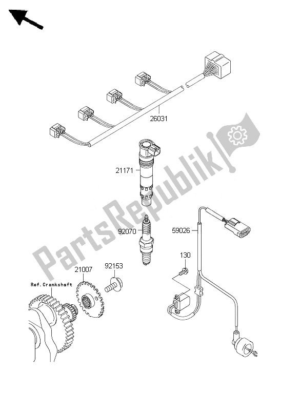 Toutes les pièces pour le Système De Mise à Feu du Kawasaki Z 1000 ABS 2007