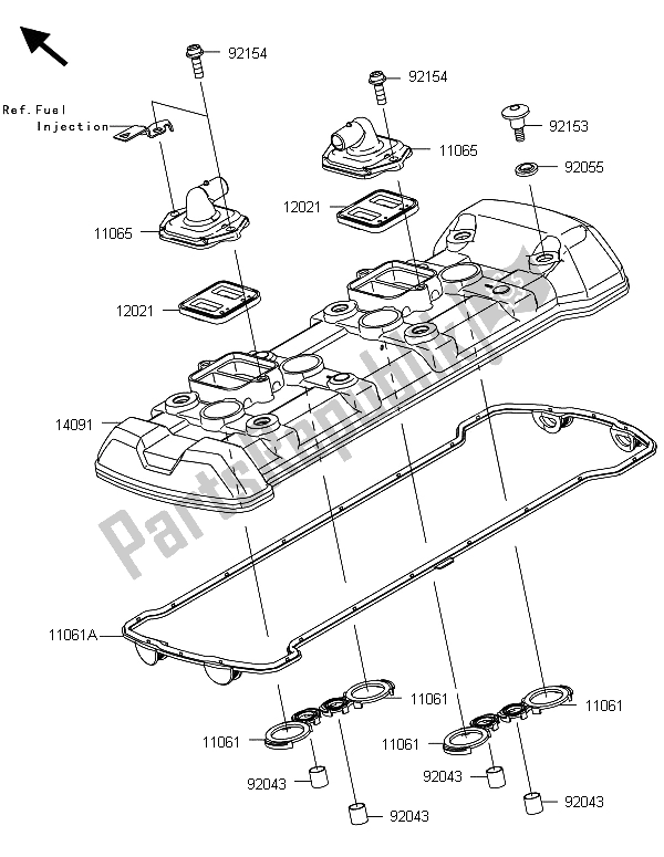 Todas las partes para Cubierta De Tapa De Cilindro de Kawasaki Z 1000 2013