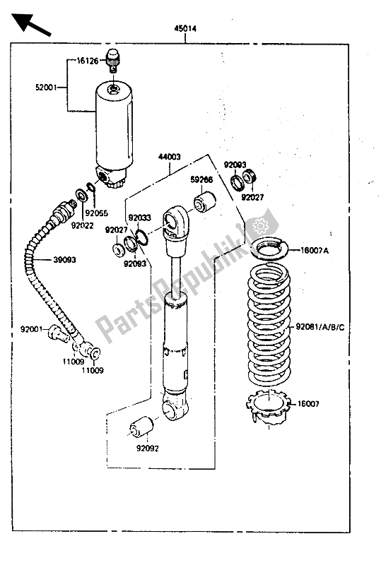 Tutte le parti per il Ammortizzatore del Kawasaki KX 80 1985