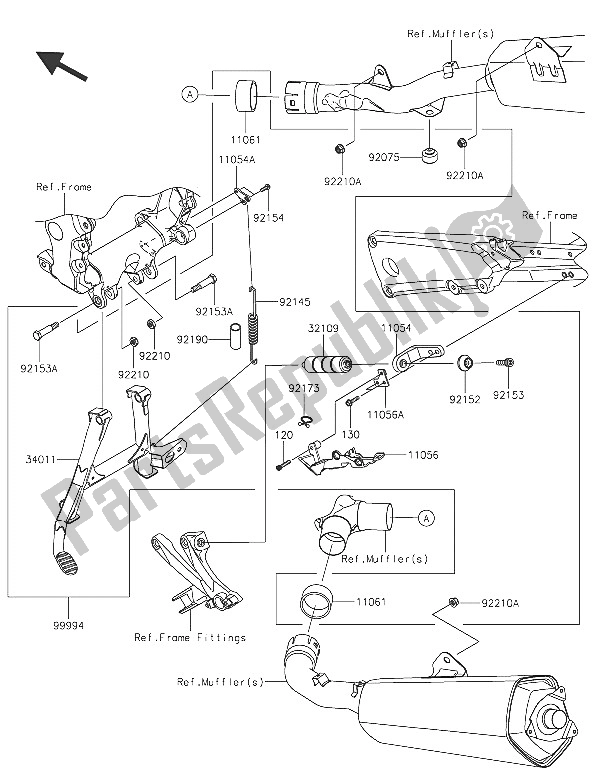 All parts for the Accessory (center Stand) of the Kawasaki ZZR 1400 ABS 2016