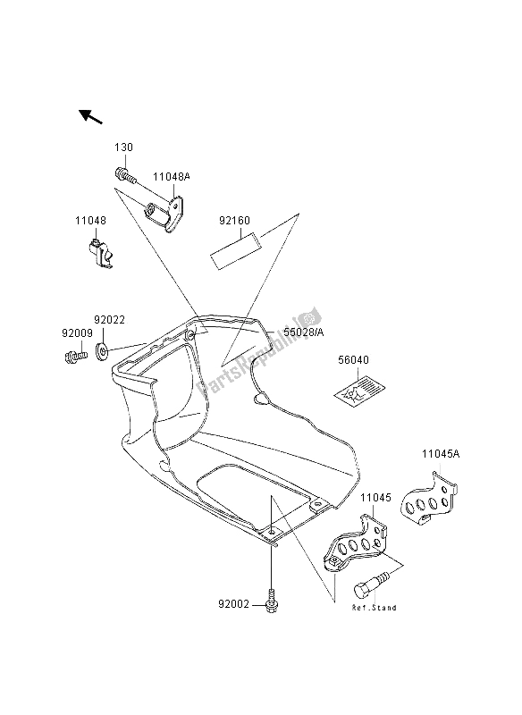 All parts for the Cowling Lowers of the Kawasaki GPZ 500S UK 1995