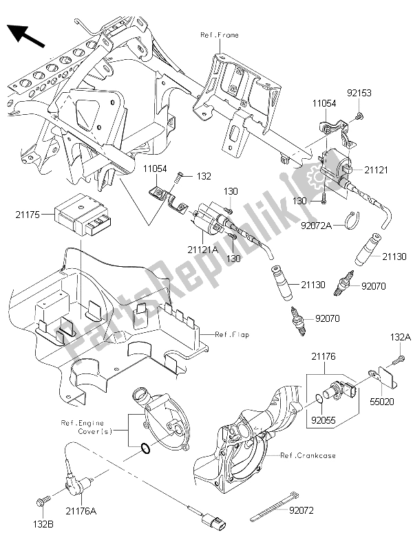 All parts for the Ignition System of the Kawasaki Brute Force 750 4X4I EPS GFF 2015