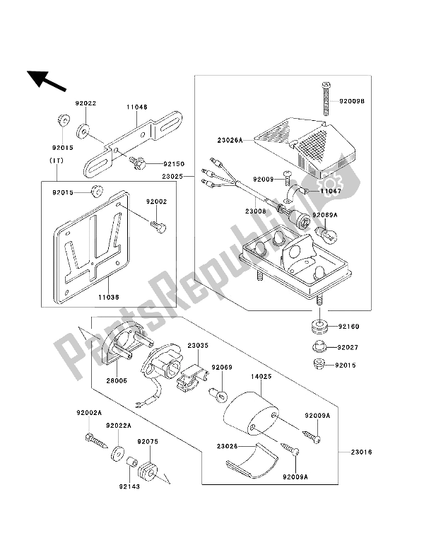 All parts for the Taillight(s) of the Kawasaki KLX 650 1993